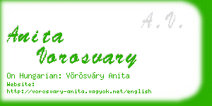 anita vorosvary business card